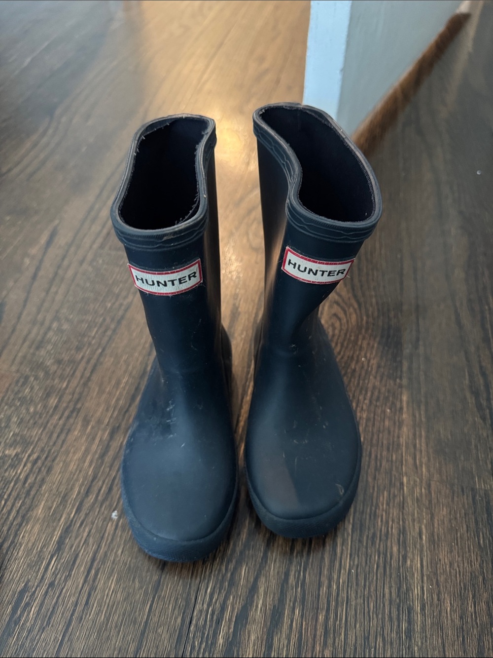 Hunter Kids Black Logo Rain Boots
